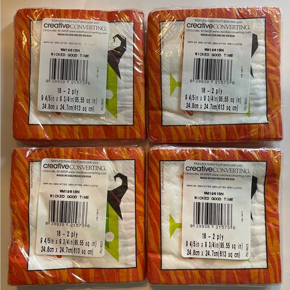 Creative Converting Wicked Good Time 2-Ply Beverage Cocktail Napkins, 4 Packages - Picture 2 of 2